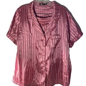 Tart intimates 2 piece pj sets Pink Striped feels like Satin(polyester) size L